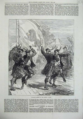 Original old antique print - old,