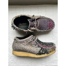 By Walid Patchwork Fabric Wallaby Lace Up Shoes