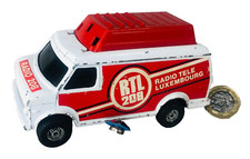 Toy Car Radio Tele Luxembourg Red White Van Corgitronics Corgi Vintage ra
