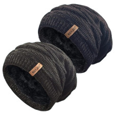 Warm Hat Mens, Knitted Slouch