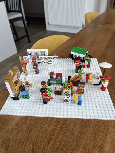 Lego moc winter village market - lego,