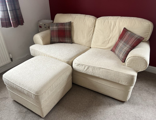 Cream fabric seater sofa - cream, &