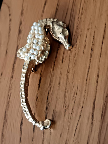 Vintage rhinestone seahorse - vintage,