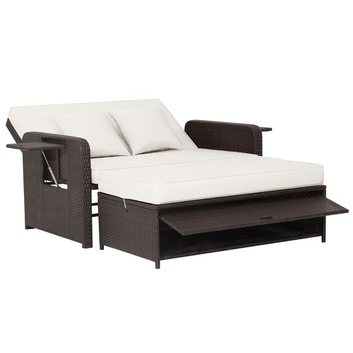 Patio rattan daybed set - rattan,