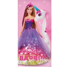 Barbie Doll Princess Bath Beach Towel 140 x 70 cm 100% COTTON - Unicorn
