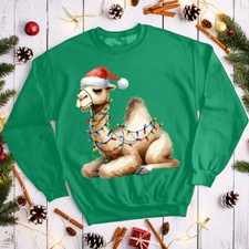Funny Ugly Mens and Womens Camel Christmas Lights Christmas Jumper Sweatshi #MC