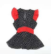 Baylis & Knight Womens Black Polka Dot Blouse Size 10 Wrap Style