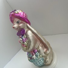 Hand painted Vtg Glass Easter