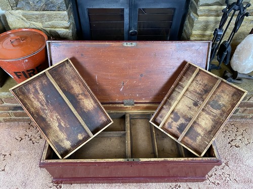 Old antique pine chest - old,