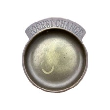 Vintage Brass Pocket Change Trinket Coin Key Dish Tray