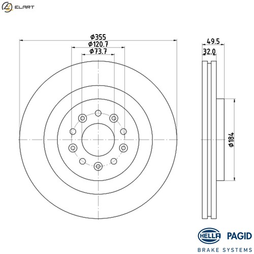 Brake disc 8dd - 2x, 355