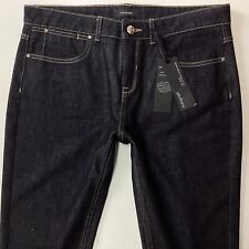 BNWT Ladies M & S Autograph Skinny Mid Rise Dark Blue Jeans Size 12 R (466B)