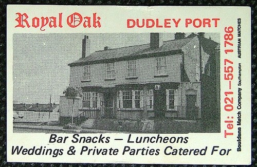 Matchbox label pub royal oak - matchbox,