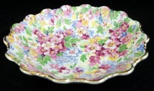 James Kent Apple Blossom Pink Chintz Round Shell Tray