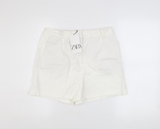ZARA Women White Chino Shorts