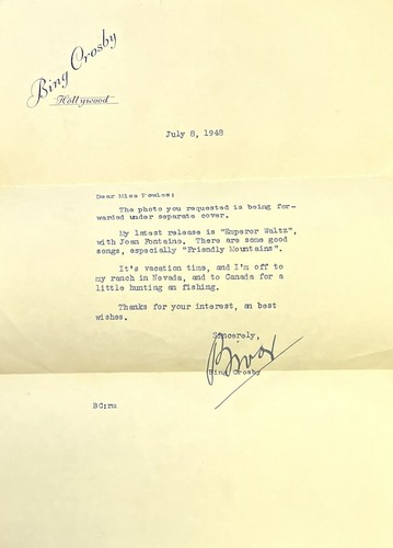 Bing crosby signed - -,