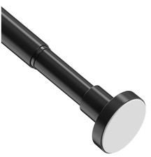 Shower / Window Curtain Rod Extendable 48-82cm No Drill Telescopic Bar Black NEW