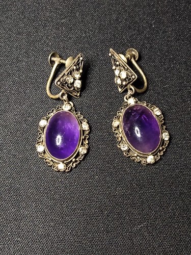 Antique amethyst earrings - antique,