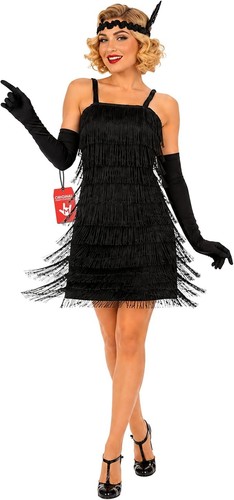 Womens 1920s fringed black - womens,