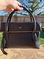 Women's Dickins And Jones (D&J) Black Leather Bag With Top Handles