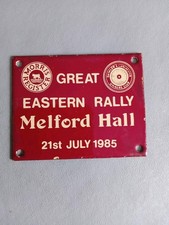Morris Daimler & Lanchester Car Club Rally Enamel Sign/Plaque Melford Hall 1985
