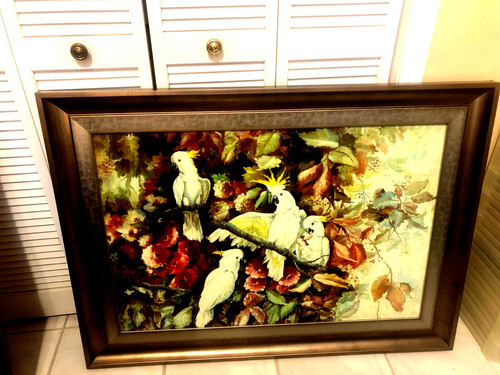 Framed oil canvas painting - ,