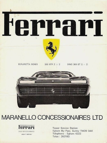 Ferrari range 1974 - 1974-75, uk