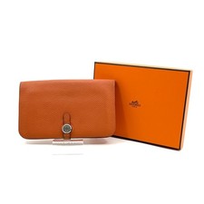 Hermes Dogon GM Long Wallet Taurillon Orange With Box Authentic