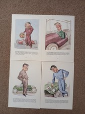 1950s 4 x racing driver caricature by sallon job lot
