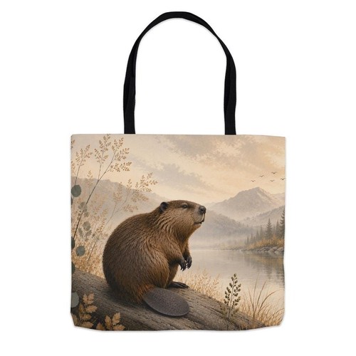 Quiet waters beaver tote bag - tote,