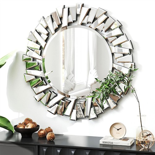 Wall mirror sunburst silver - wall,