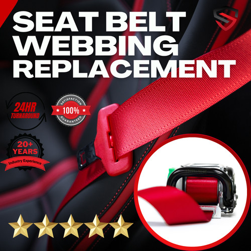 Red seat belt webbing - seat,