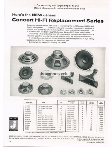 1963 jensen concert - concert, hi-fi