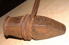 VINTAGE 20.75" long 1" CUT OFF EDGE BLACKSMITHS ANVIL FORGE SWAGE FULLER TOOL