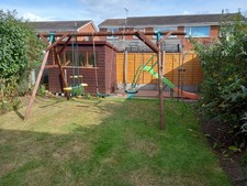 Outdoor play Plum Orang-Utan Outdoor Swing Set Brown & SmythsToys 8ft Wavy Slide