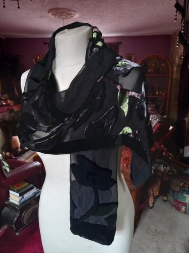 Devore velvet scarf flower - devore, scarf.flower