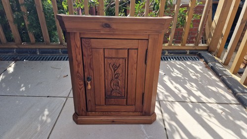 Pitch pine corner cabinet - pine,