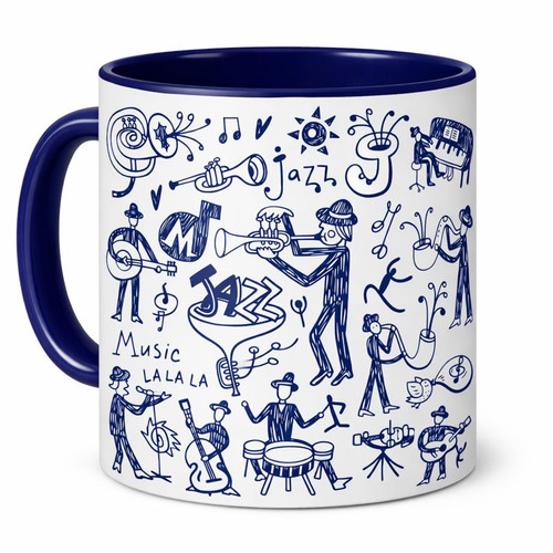 Jazz music doodle mug - doodle, –