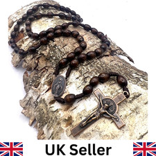 Handmade Maple Wooden Rosary Beads Catholic Antique Traditional Virgin Mary