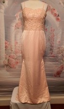 Hebeos Peach Satin & Lace Prom
