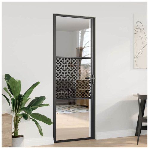 Glass door black aluminium - black,