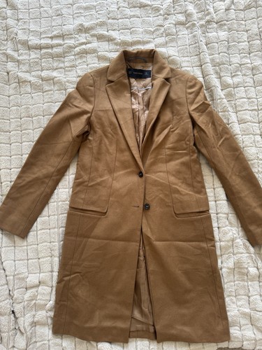 Zara basic beige long overcoat - basic,