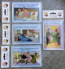 4 Donald McGill Postcards Tin