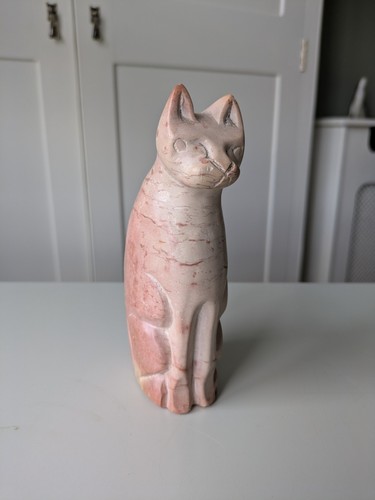 Hand carved soapstone - carved, cat