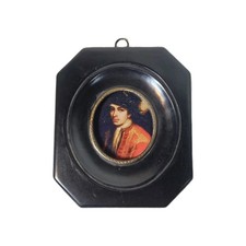 A Georgian Framed Reproduction Miniature Portrait Picture of a Nobleman 