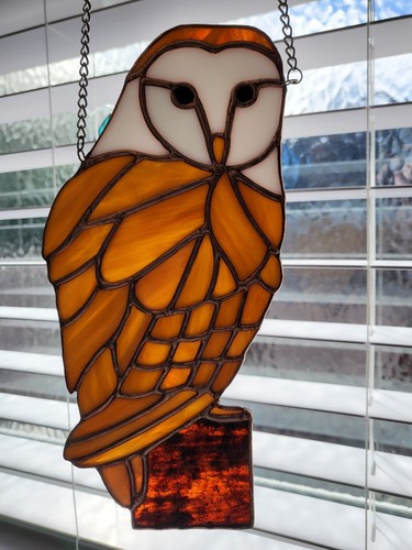 Stained glass barn owl - barn,
