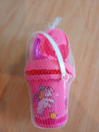 Pink unicorn bucket and spade - bucket,