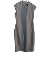 Next Size 10 Petite Grey Wrap Look Dress Work Office Smart