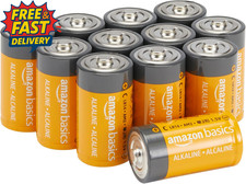 12-Pack C Cell All-Purpose Alkaline Batteries, 1.5 Volt, 5-Year Shelf Life