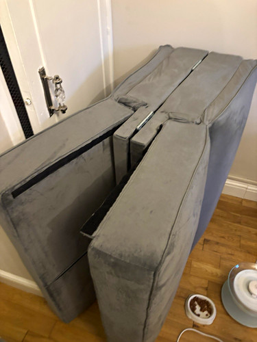 Grey fabric folding futon - grey,